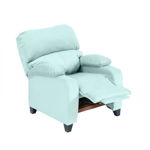 Velvet Classic Recliner Chair, Light Turquoise, NZ71, In House