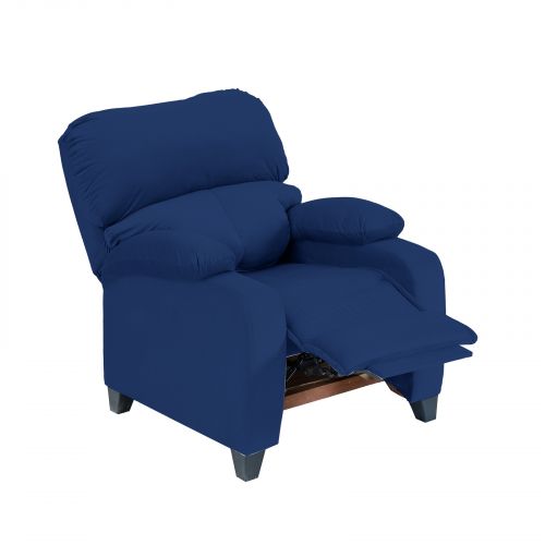Velvet Classic Recliner Chair, Dark Blue, NZ71, In House