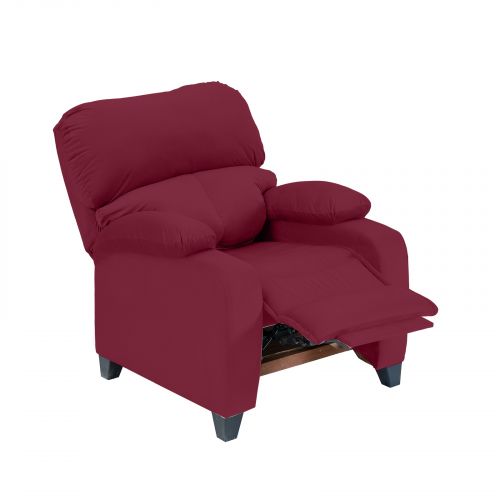 Velvet Classic Recliner Chair, Burgundy, NZ71, In House