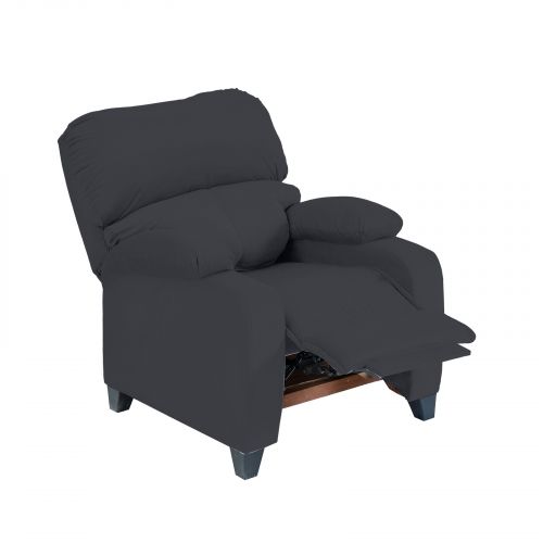 Velvet Classic Recliner Chair, Dark Gray, NZ71, In House