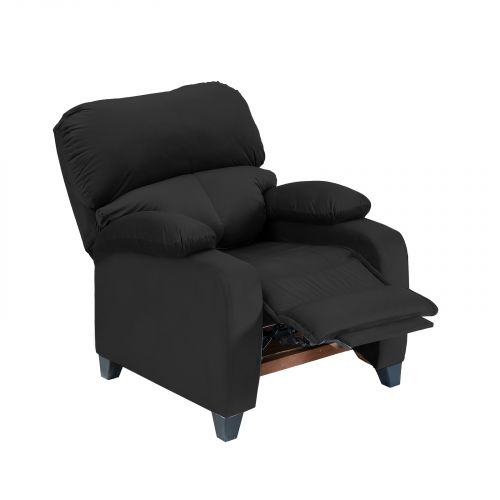 Velvet Classic Recliner Chair, Black, NZ71, In House