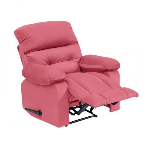 Velvet Rocking Recliner Chair, Dark Pink, NZ60, In House