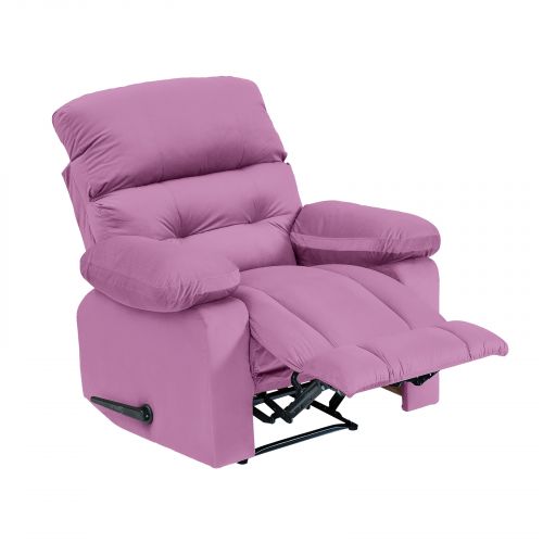 Velvet Rocking & Rotating Recliner Chair, Light Purple, NZ60, In House