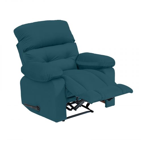 Velvet Rocking Recliner Chair, Dark Turquoise, NZ60, In House