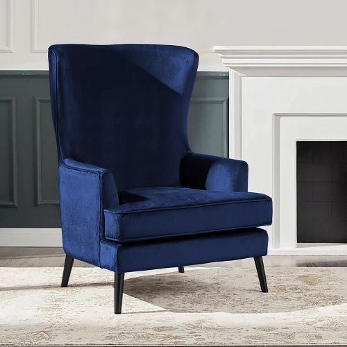 In House | Velvet Royal Chair with Wingback and Arms, E7