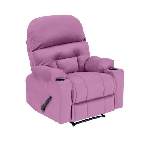 Velvet Rocking Cinematic Recliner Chair, Light Purple, NZ80, In House