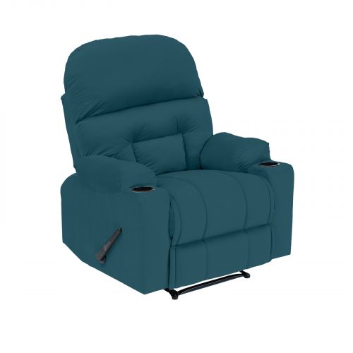 Velvet Rocking Cinematic Recliner Chair, Dark Turquoise, NZ80, In House