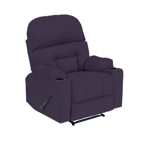 Velvet Rocking Cinematic Recliner Chair, Dark Purple, NZ80, In House