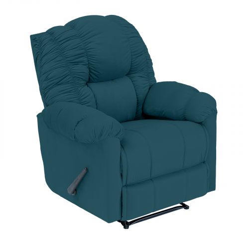 Velvet Rocking Recliner Chair, Dark Turquoise, NZ100, In House