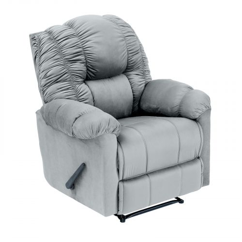 Velvet Classic Recliner Chair, Gray, NZ100, In House