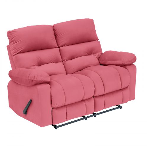 Velvet Double Classic Recliner Chair, Dark Pink, NZ60, In House