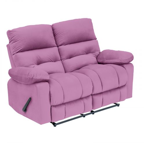 Velvet Double Classic Recliner Chair, Light Purple, NZ60, In House