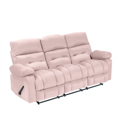 Velvet Triple Classic Recliner Chair, Light Pink, NZ60, In House