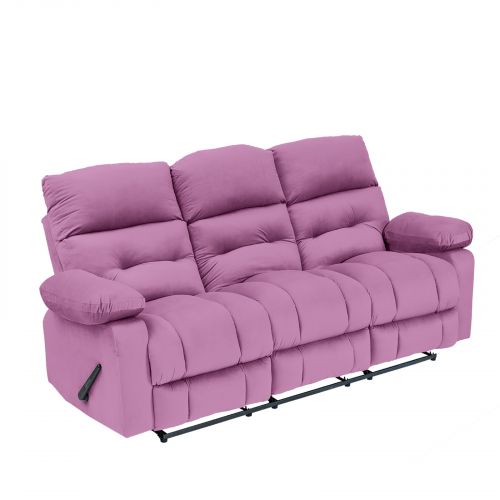 Velvet Triple Classic Recliner Chair, Light Purple, NZ60, In House