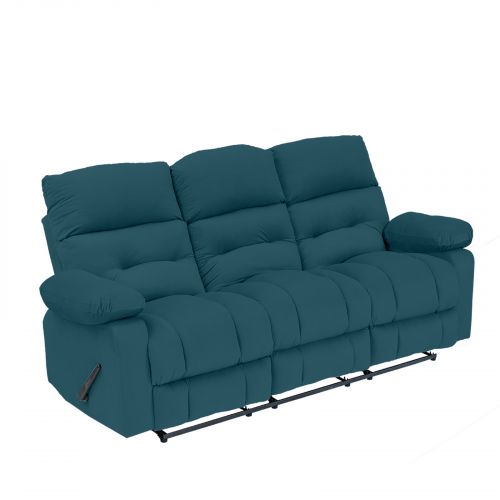 Velvet Triple Classic Recliner Chair, Dark Turquoise, NZ60, In House