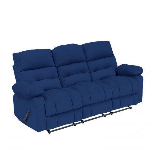 Velvet Triple Classic Recliner Chair, Dark Blue, NZ60, In House