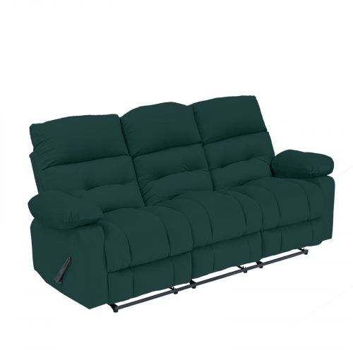 Velvet Triple Classic Recliner Chair, Dark Green, NZ60, In House