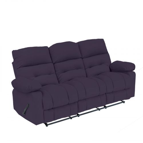 Velvet Triple Classic Recliner Chair, Dark Purple, NZ60, In House