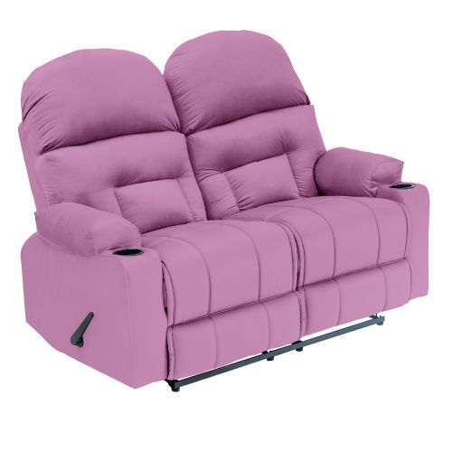 Velvet Double Classic Cinematic Recliner Chair, Light Purple, NZ80, In House
