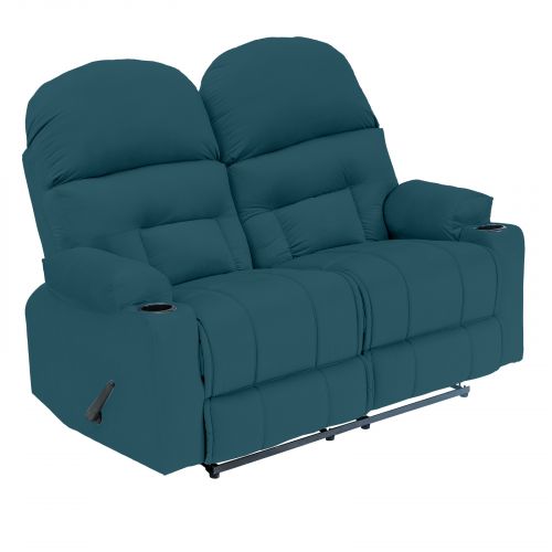 Velvet Double Classic Cinematic Recliner Chair, Dark Turquoise, NZ80, In House