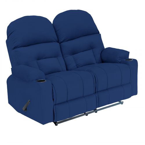 Velvet Double Classic Cinematic Recliner Chair, Dark Blue, NZ80, In House