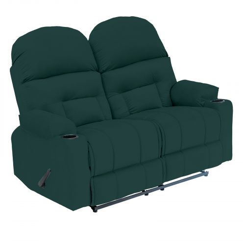 Velvet Double Classic Cinematic Recliner Chair, Dark Green, NZ80, In House