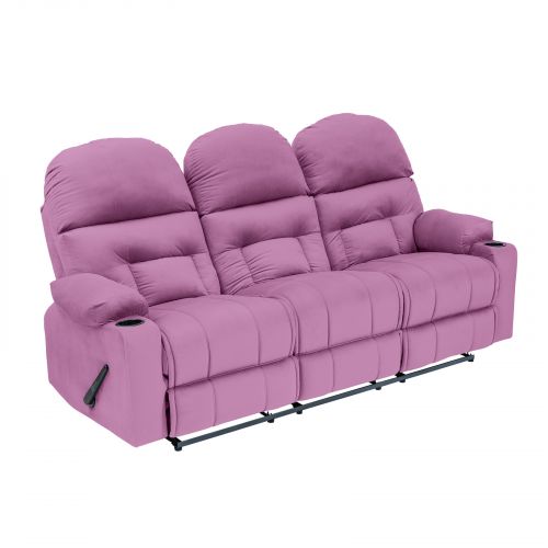 Velvet Triple Classic Cinematic Recliner Chair, Light Purple, NZ80, In House