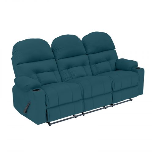 Velvet Triple Classic Cinematic Recliner Chair, Dark Turquoise, NZ80, In House