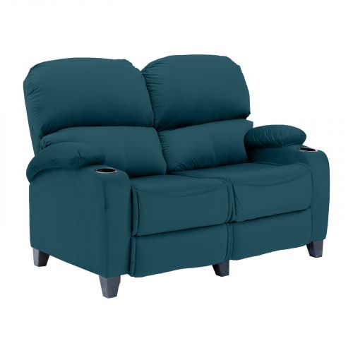 Velvet Double Classic Cinematic Recliner Chair, Dark Turquoise, NZ70, In House