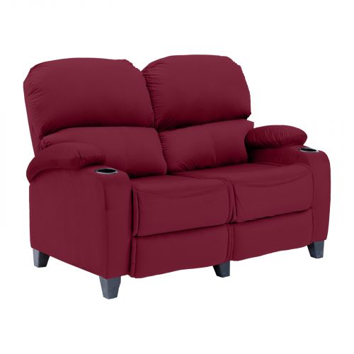 Velvet Double Classic Cinematic Recliner Chair, Burgundy, NZ70, In House