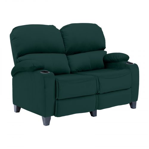 Velvet Double Classic Cinematic Recliner Chair, Dark Green, NZ70, In House