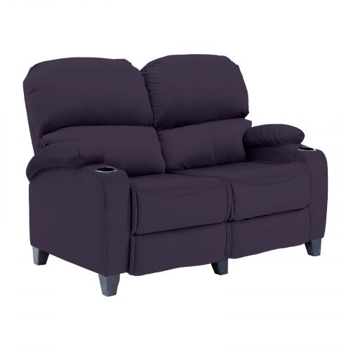 Velvet Double Classic Cinematic Recliner Chair, Dark Purple, NZ70, In House