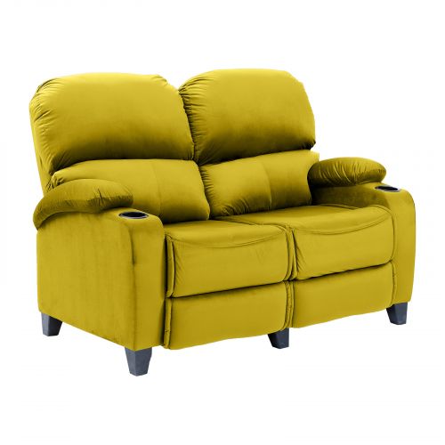 Velvet Double Classic Cinematic Recliner Chair, Gold, NZ70, In House