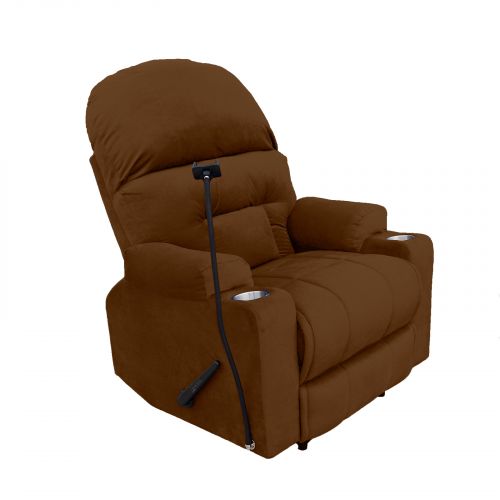 Velvet Rocking & Rotating Cinematic Recliner Chair with Phone Holder