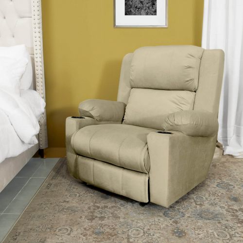 In Hosue | Lazy Troy Velvet Recliner Chair with Cups Holder AB02
