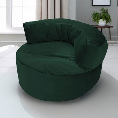 Julie | Velvet Bean Bag Chair, Dark Green, In House