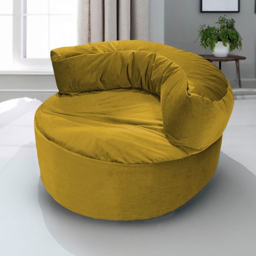 Julie | Velvet Bean Bag Chair, Gold, In House