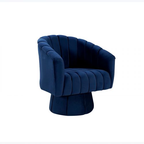 Velvet Royal Rotating Chair, Dark Blue, E5