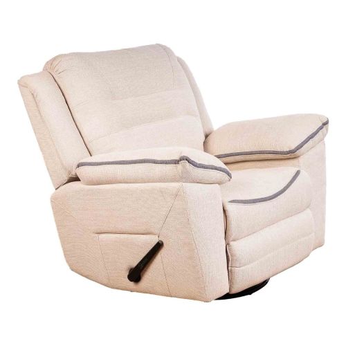 Padded Linen Classic Recliner Chair, Light Beige, NZ230, In House