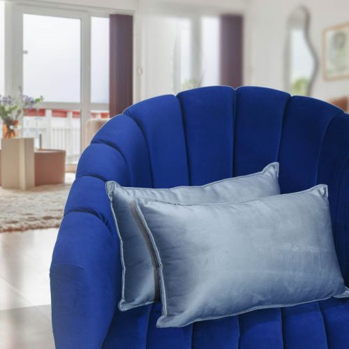 2 Pieces Velvet Decorative Cushion Set Solid Design, 50x30 cm, Grey