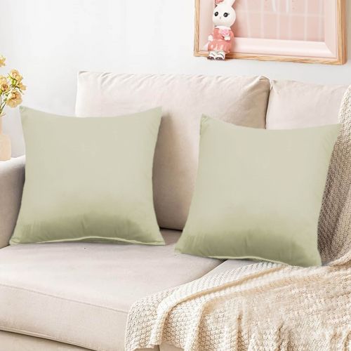 2 Pieces Velvet Decorative Cushion Set Solid Design, 45x45 cm