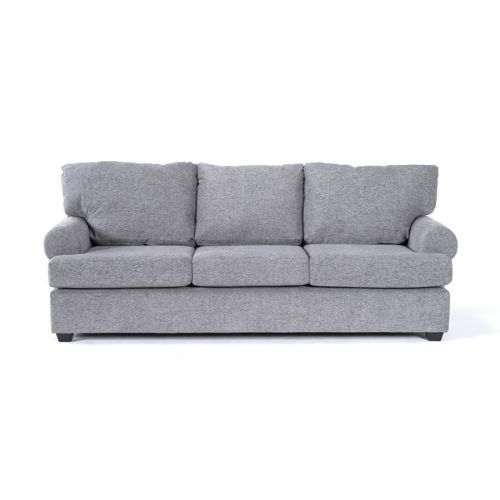 In House Sofa With Arms Linen In Upholstered - 3 Seats - Grey