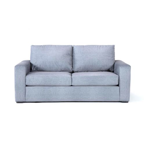 In House Sofa With Arms Linen Upholstered - 2 Seats - Grey