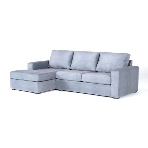 In House Corner Sofa Best Set with Right Arm Chaise Longue Linen In Upholstered - 3 Seats - Grey