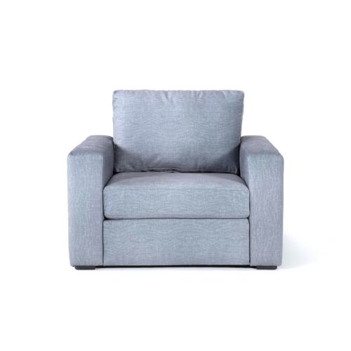 In House Modern Sofa With Arms Linen Upholstered - 1 Seat - Grey