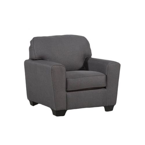 In House Sofa With Arms Linen Upholstered - 1 Seat - Dark Grey