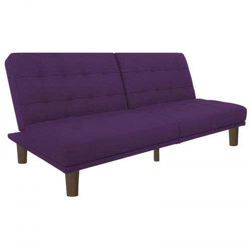 Maria | 2 In 1 Sofabed Velvet Upholstered, Dark Purple