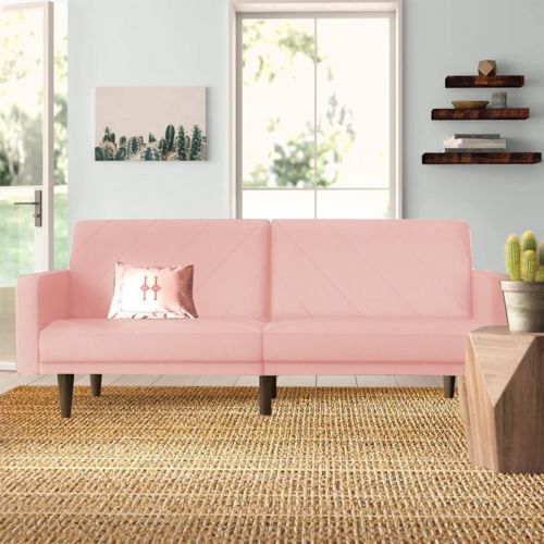Shahrzad | 2 In 1 Sofabed Velvet Upholstered, Light Pink