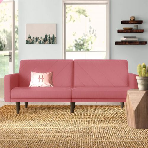 Shahrzad | 2 In 1 Sofabed Velvet Upholstered, Dark Pink