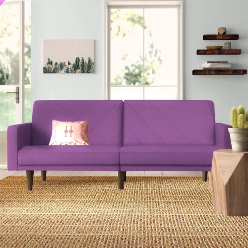 Shahrzad | 2 In 1 Sofabed Velvet Upholstered, Light Purple